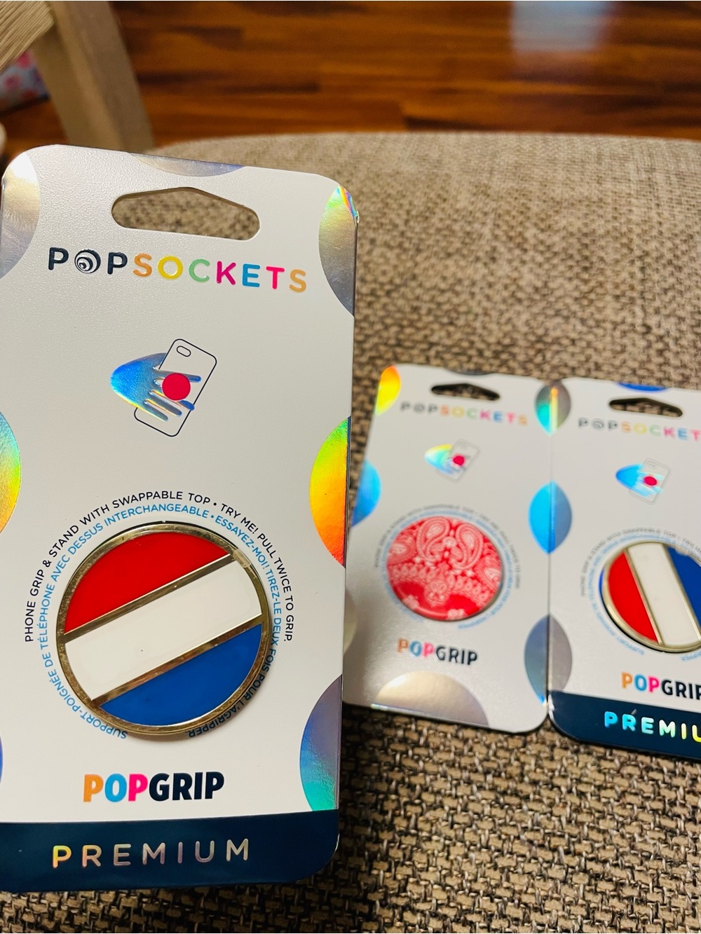 PopSockets Premium Phone Grip - French/Dutch flag- Red, White & Blue